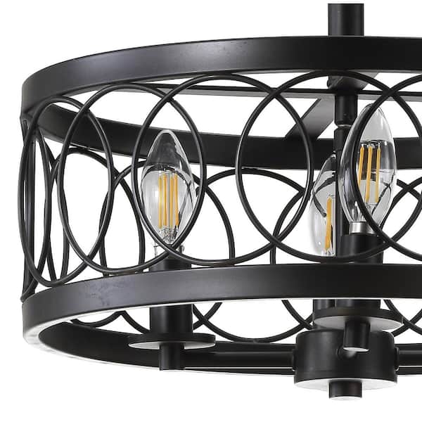 Sylvain 15.5 in. Oil Rubbed Bronze Metal LED Semi-Flush Mount