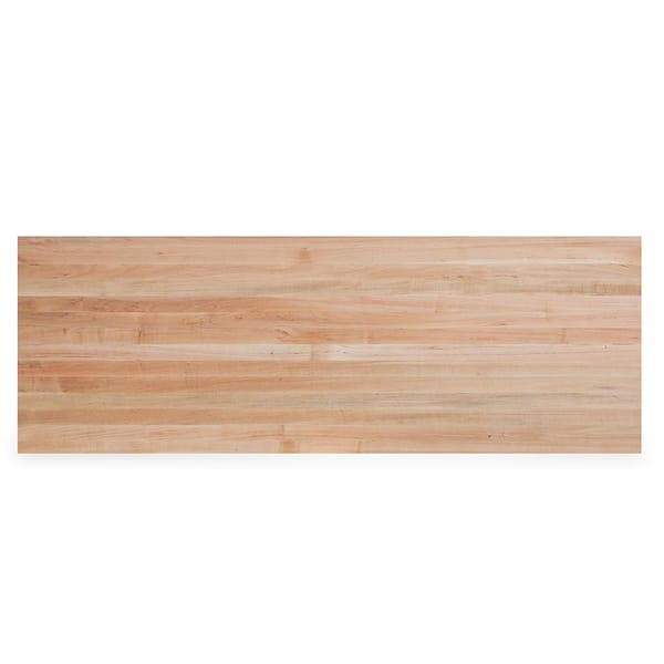 6 ft. L x 25 in. D x 1.75 in. T Finished Maple Solid Wood Butcher Block Countertop With Eased Edge