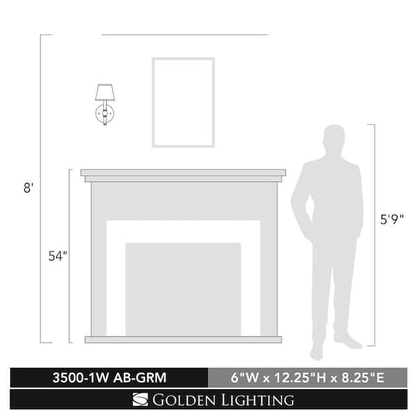 Waverly 1-Light Aged Brass with Tuxedo Shade Wall Sconce