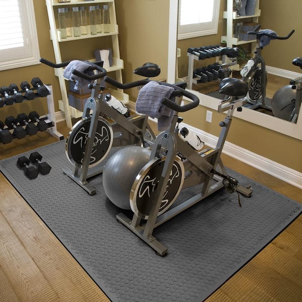 Gray Foam Interlocking Floor Carpet Mat 24 in. x 24 in. (6 Tiles)