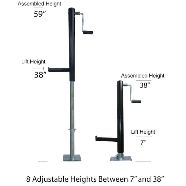 A-Frame Trailer Jack and Lift with Base Plate with 2000 lbs. Capacity