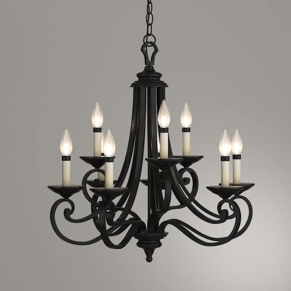 Barcelona 9-Light Hanging Natural Iron Chandelier