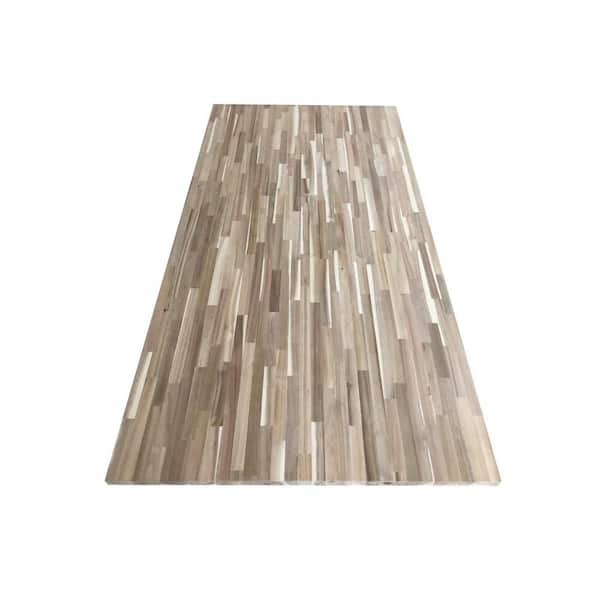 6 ft. L x 39 in. D Unfinished Acacia Butcher Block Island Countertop in With Standard Edge