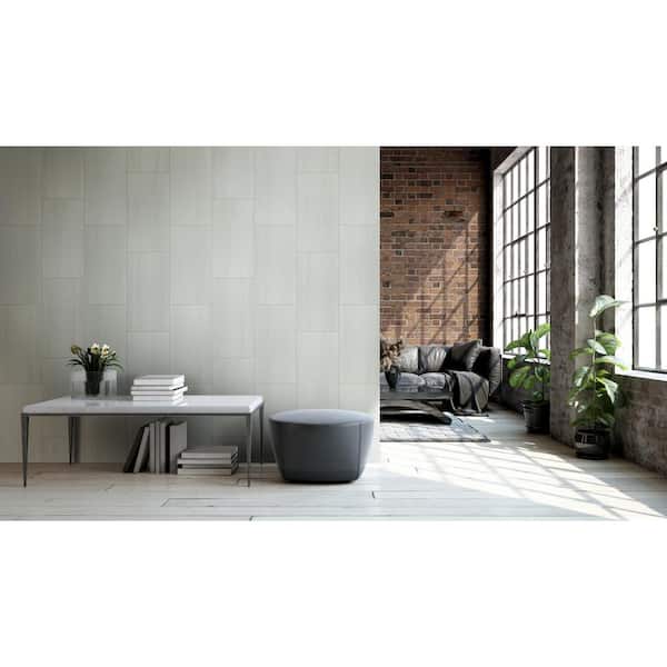 Bianco Dolomite 12 in. x 24 in. Polished Porcelain Stone Look Floor and Wall Tile (16 sq. ft./Case)
