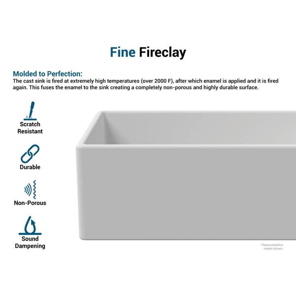 Fine Fireclay 33 in. Farmhouse/Apron-Front Double Bowl Fireclay Kitchen Sink with Bottom Grids