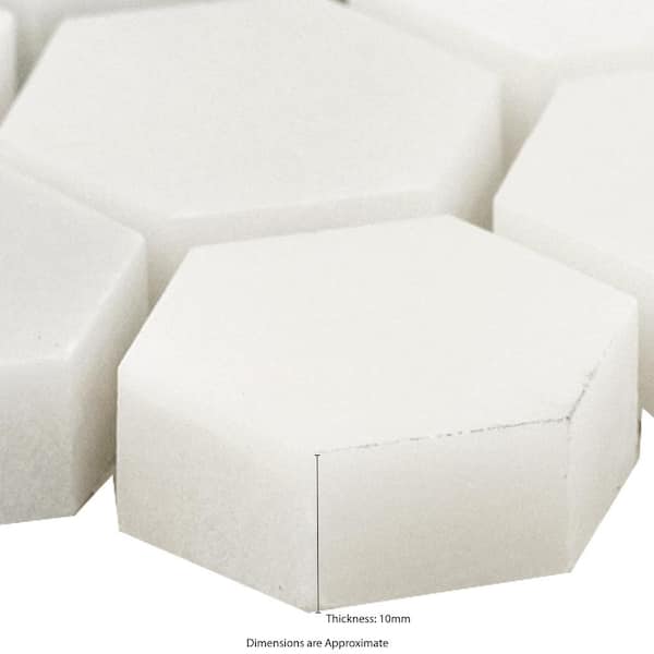 Greecian White Hexagon 12 in. x 12 in. x 10mm Honed Marble Mesh-Mounted Mosaic Tile (8.9 sq. ft. / case)