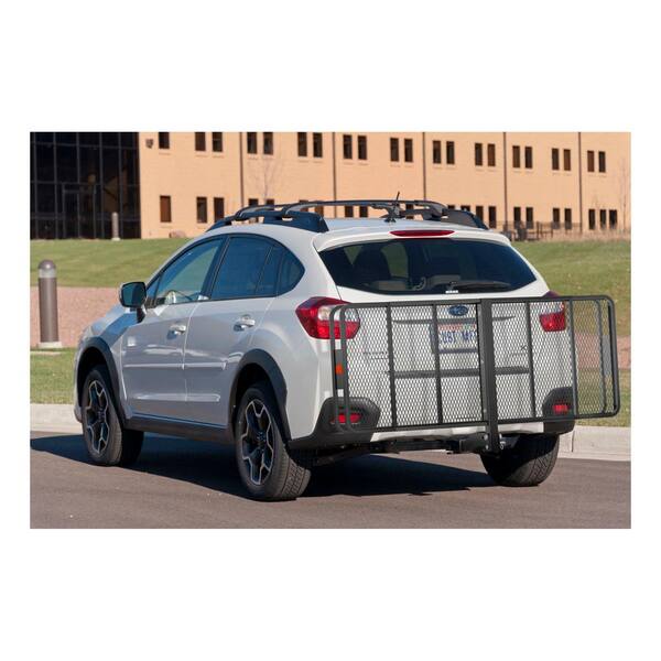 Combo 500 lbs. Capacity 60 in. x 24 in. Black Steel Basket Hitch Cargo Carrier with Cargo Bag and Net