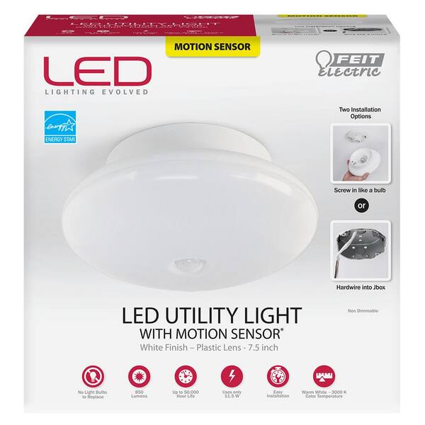 7.5 in. 11.5-Watt Motion Sensor Integrated LED E-Star Recessed Flush Mount Ceiling Fixture Utility Light (4-Pack)