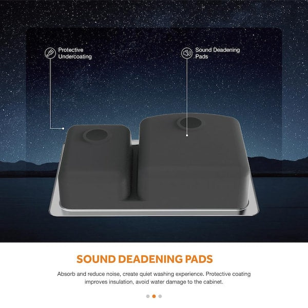 All in-One 33 in. Drop-in/Undermount Double Bowl 18 Gauge Stainless Steel Kitchen Sink with Pull-Down Faucet