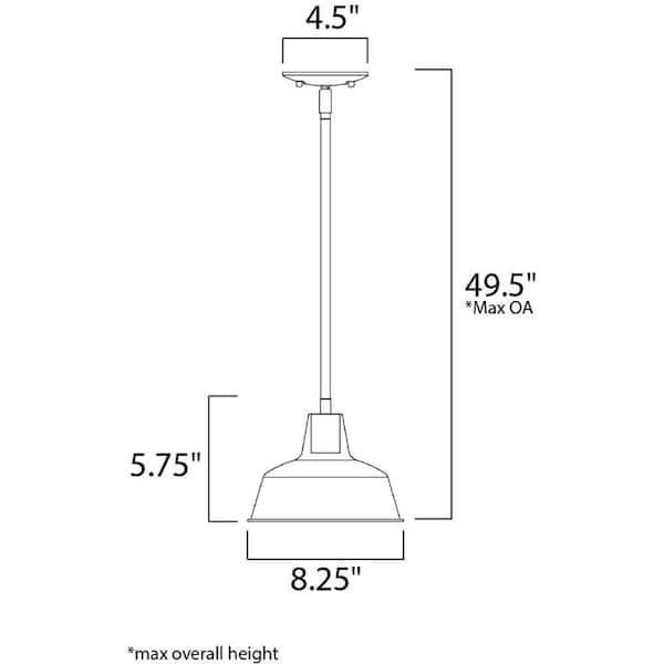 Pier M 8.25 in. Wide Black 1-Light Outdoor Hanging Lantern