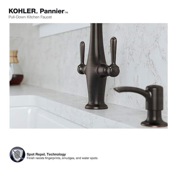 Pannier Two-Handle Pull Down Sprayer Kitchen Faucet in Oil-Rubbed Bronze