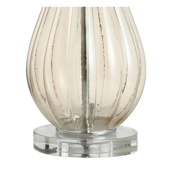Dew Drop 32.75 in. Glass/Crystal LED Table Lamp, Champagne