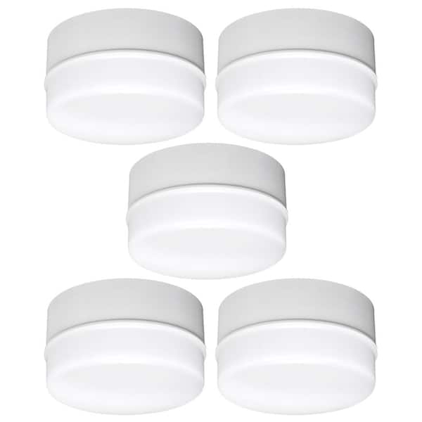 Spin Light 5 in. Closet Basement Utility LED Flush Mount Ceiling Light 600 Lumens 4000K Bright White (5-Pack)