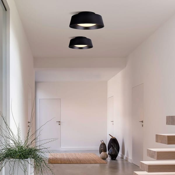 Jamison 13.75 in. 1-Light Matte Black LED Flush Mount