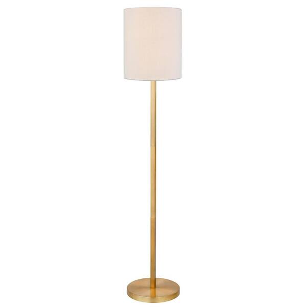 Braun 62 in. Brass Finish Floor Lamp with Round Base