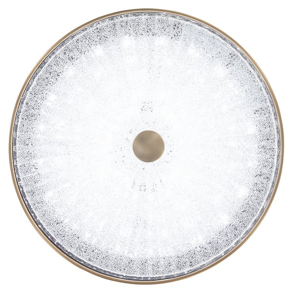 11.75 in. 1-Light Aged Brass LED Flush Mount