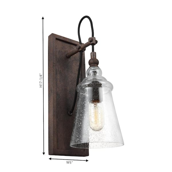 Loras 1-Light Dark Weathered Iron Wall Sconce