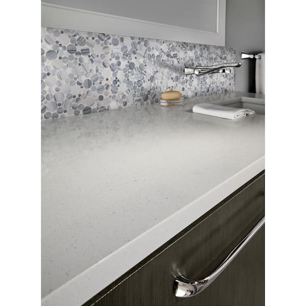 Alaska Gray 12 in. x 12 in. Polished Marble Floor and Wall Mosaic Tile (1 sq. ft./Each)