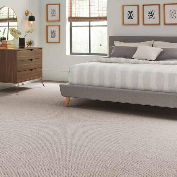 Game Face  - Ash - Gray 31 oz. Triexta Texture Installed Carpet