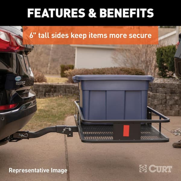 500 lb. Capacity 60 in. x 24 in. Black Steel Basket Hitch Cargo Carrier (Fixed 2 in. Shank)