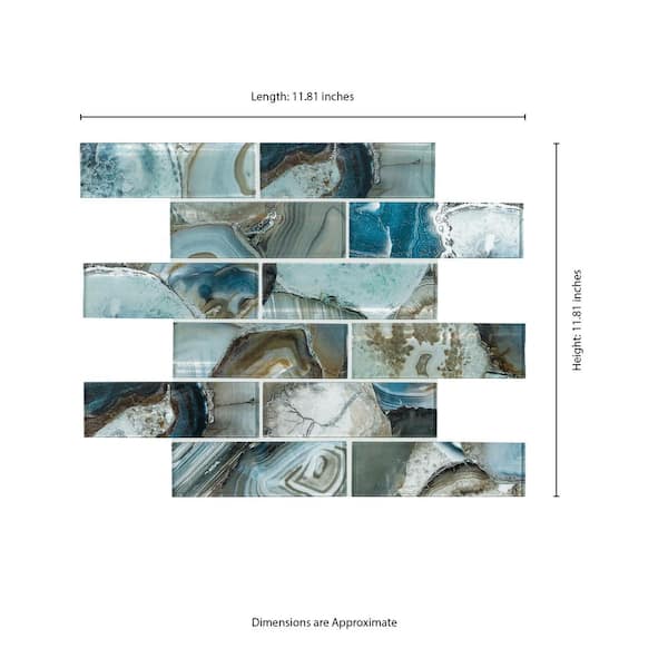 Night Sky 11.81 in. x 11.81 in. Textured Glass Subway Wall Tile (9.7 sq. ft./Case)