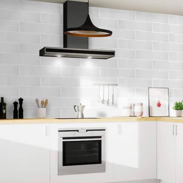 Moonlight Gray 6 in. x 20 in. Glossy Ceramic Wall Tile (10.76 sq. ft./Case)