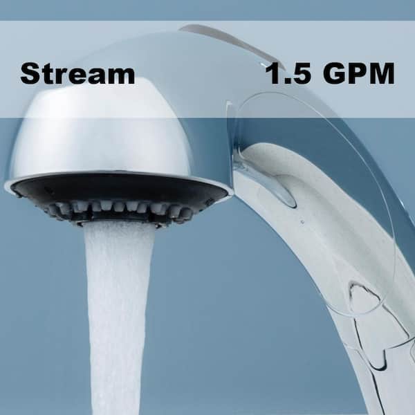 Banbury Single Handle Deck Mount Pull Out Sprayer Kitchen Faucet with Power Clean Deckplate Included in Matte White