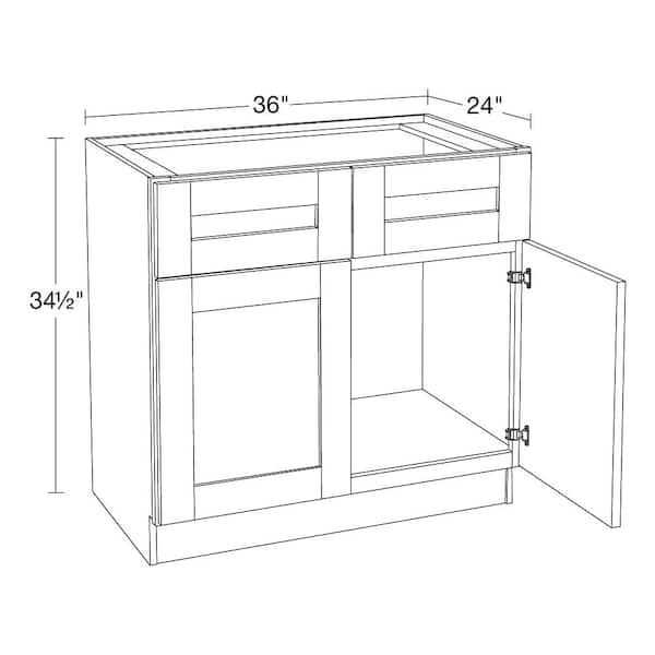 Richmond Valencia Blue Plywood Shaker Ready to Assemble Sink Base Kitchen Cabinet Sft Cls 36 in W x 24 in D x 34.5 in H