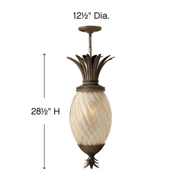 Plantation 1-Light Pearl Bronze Outdoor Pendant Light