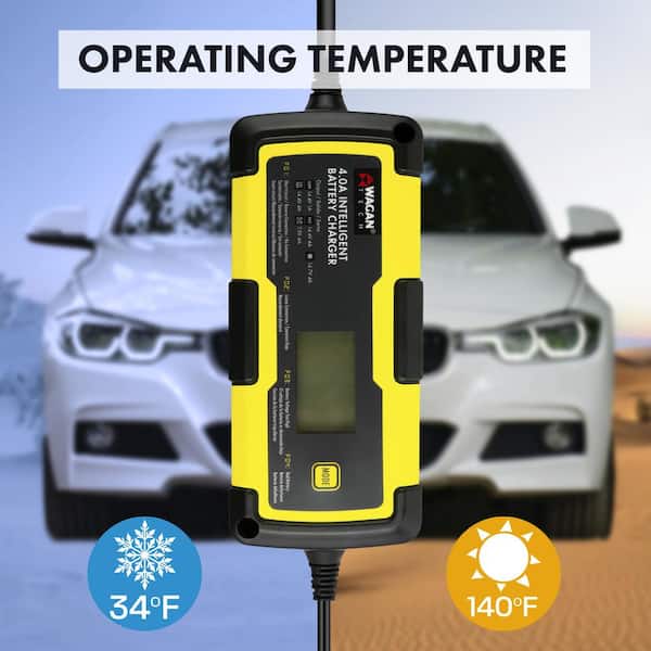6-Volt and 12Volt 4.0 Amp Intelligent Battery Charger, Battery Maintainer