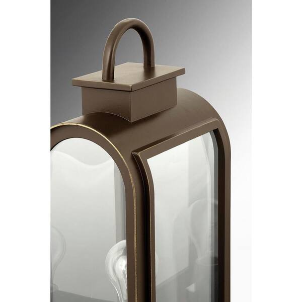 Refuge Collection 1-Light Oil Rubbed Bronze Clear Glass Farmhouse Outdoor Hanging Lantern Light