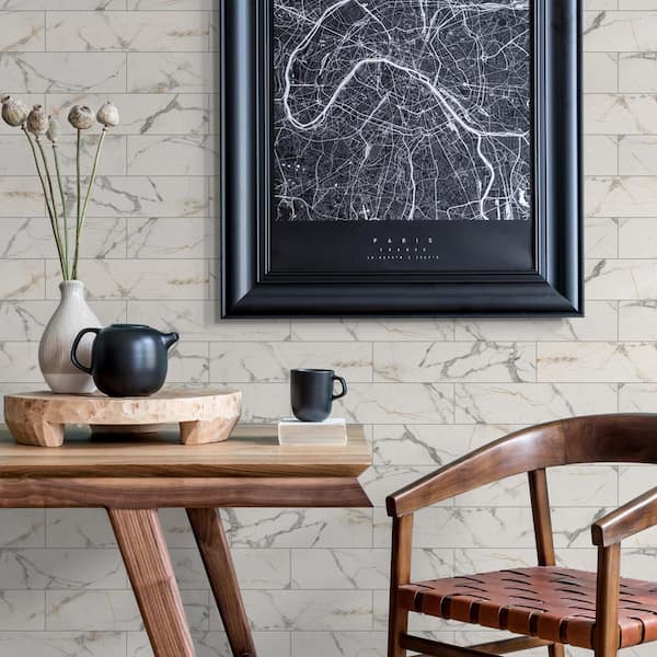 Lockson Mix 4 in. x 16 in. Glossy White Ceramic Wall Tile (17.22 sq. ft./Case)