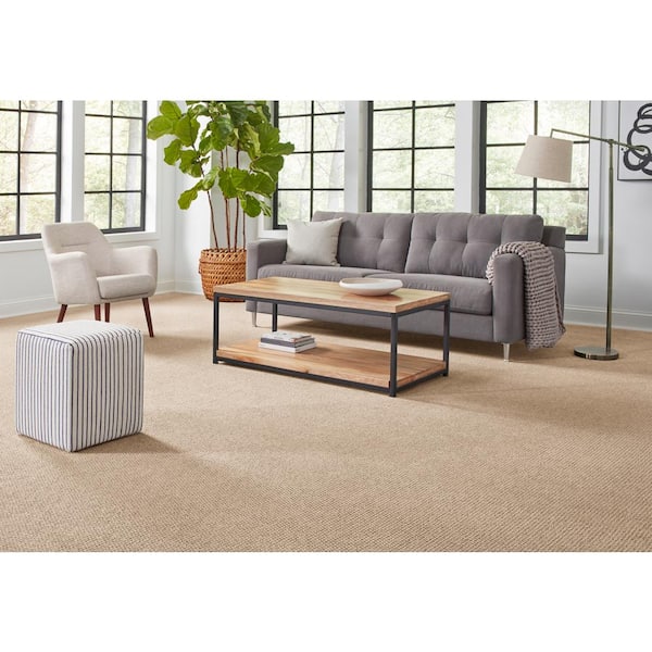 Pretty Penny  - Earth Tone - Beige 50 oz. Triexta Pattern Installed Carpet