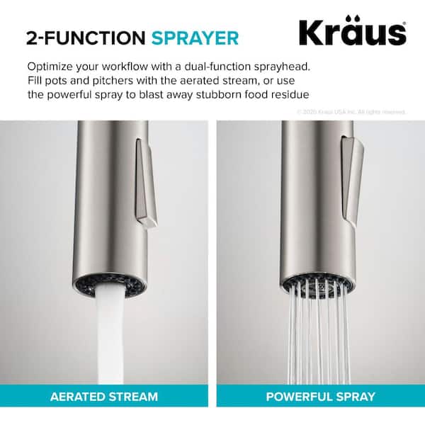 Oletto High-Arc Single-Handle Pull-Down Sprayer Kitchen Faucet in Spot Free Stainless Steel