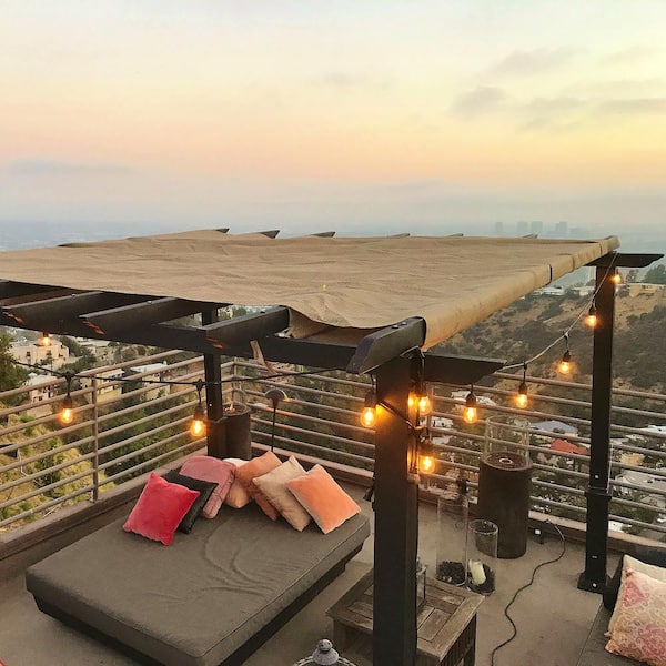 Outdoor/Indoor 48 ft. Plug-In S14 Bulb String Light with 15 Sockets-Bulbs included