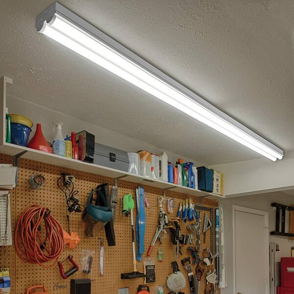 8 ft. 450-Watt Equivalent Integrated LED White Strip Light Fixture  9000 Lumens 90-Watts 4000K Bright White (8-Pack)