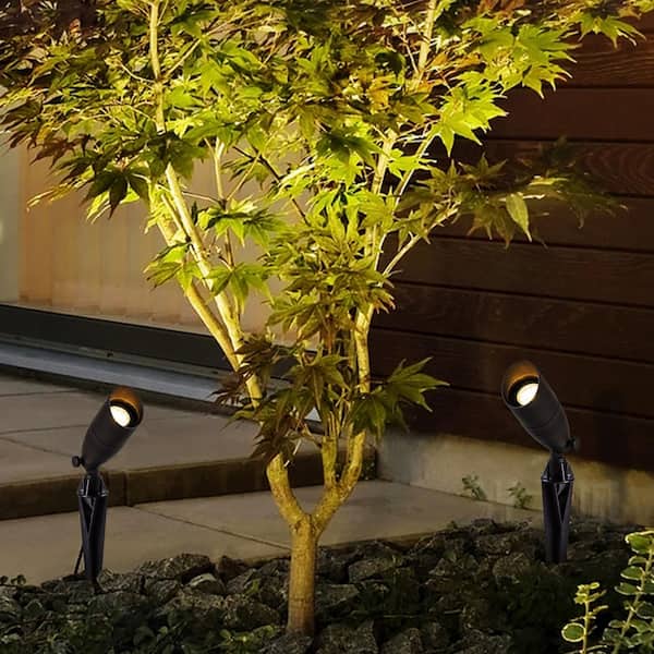 12-Volt Dark Bronze Low Voltage Waterproof Outdoor Landscape Spotlight with MR16 Bulb (4-Pack)