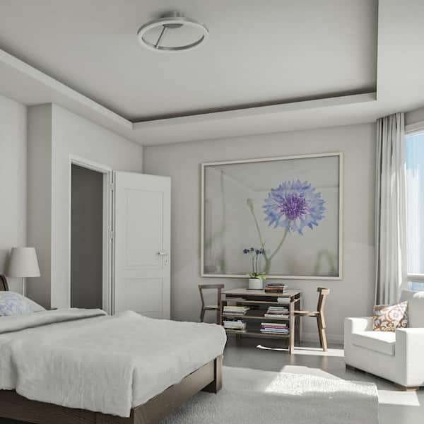 Zuben 20 in. 33-Watt Silver ETL Certified Integrated LED Semi Flush Mount Modern Circular Ceiling Fixture