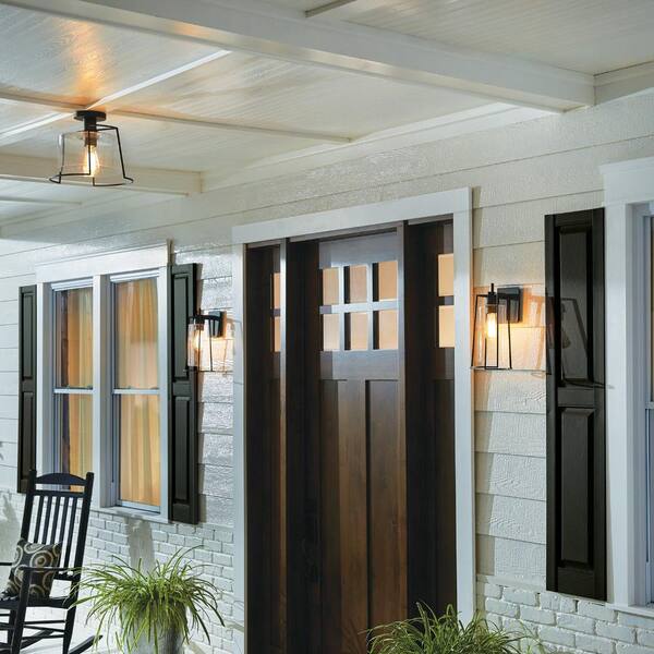 Cere 1-Light Matte Black Outdoor Flush Mount