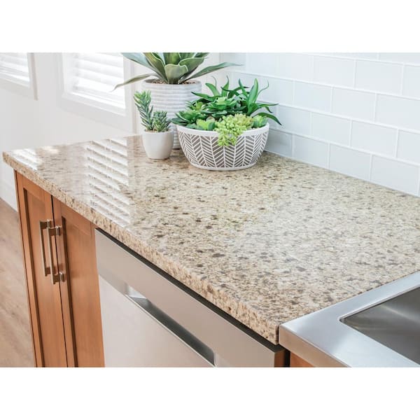 4 ft. Solid Surface Countertop in Gold Sand Granite
