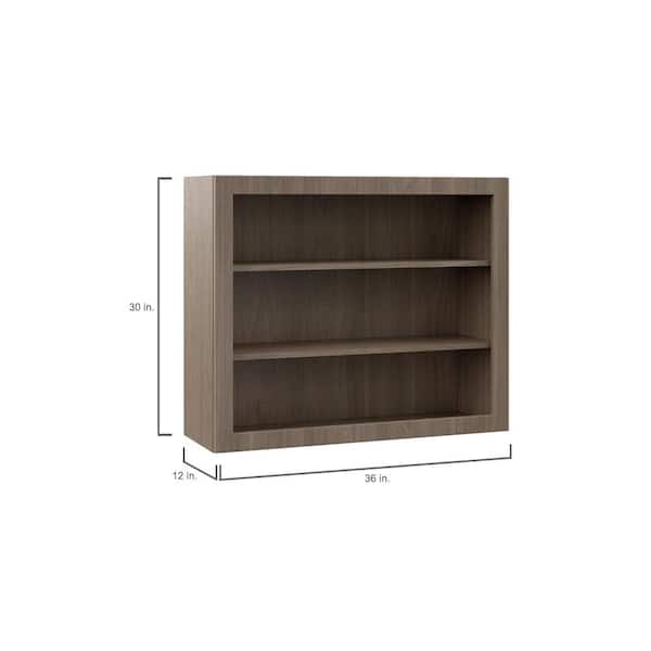 Designer Series Edgeley Assembled 36x30x12 in. Wall Open Shelf Kitchen Cabinet in Driftwood