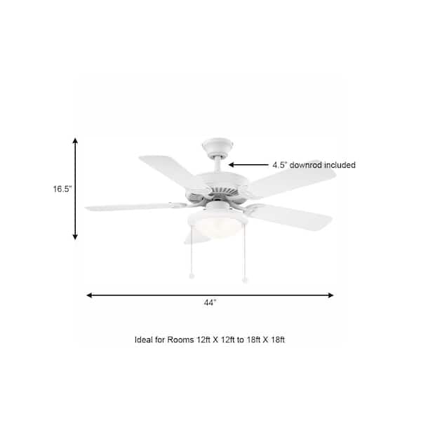 Trice 44 in. LED Matte White Ceiling Fan