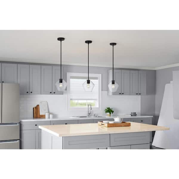 2-1/4 in. Fitter Clear Glass Merlot Pendant Lamp Shade