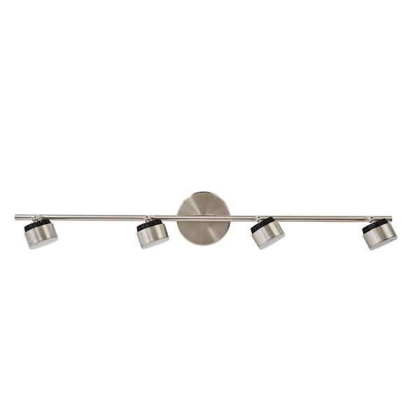 Burgate 2 ft. 4-Light Brushed Nickel Integrated LED Fixed Track Lighting Kit