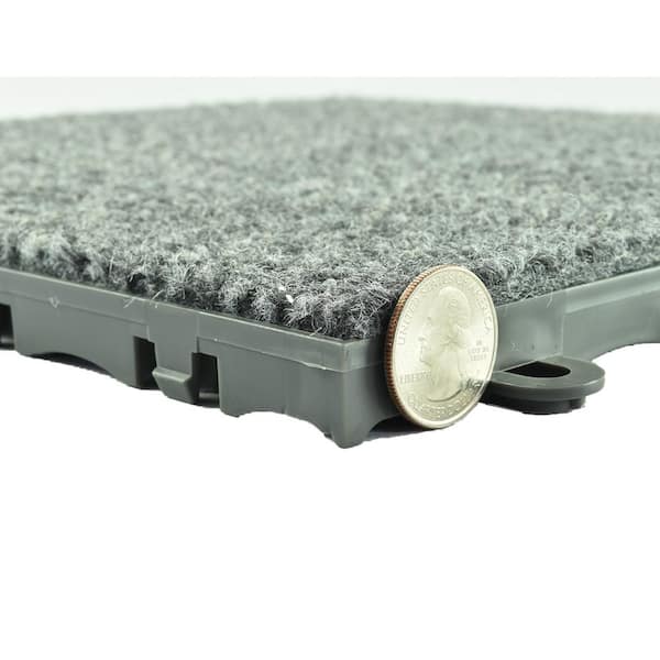 ClickBase Gray Residential 12.125 in. x 12.125 Interlocking Carpet Tile (20 Tiles/Case) 20.4 sq. ft.