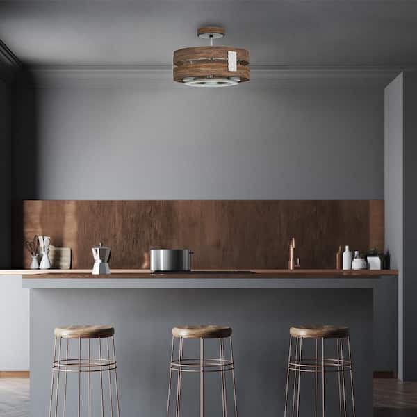 3-Light Expresso Clear Glass Semi-Flush Mount and Pendant