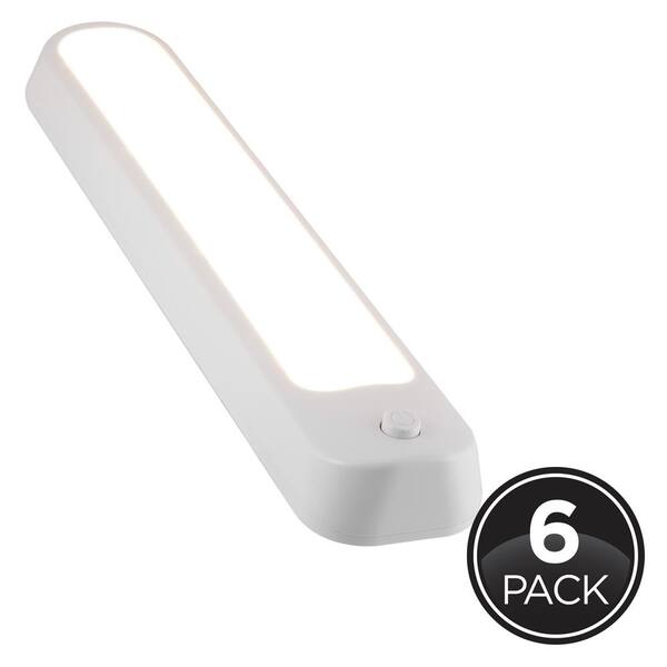 Battery-Operated 18 in. LED White Under Cabinet-Light Bar (6-Pack)