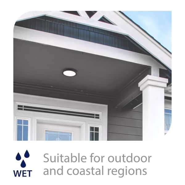 Round 5 in. 1-Light Black LED Flush Mount in 3000K