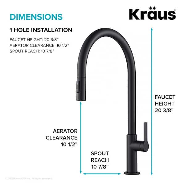 Oletto High-Arc Single-Handle Pull-Down Sprayer Kitchen Faucet in Matte Black