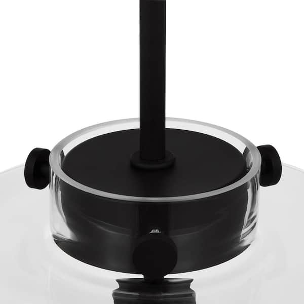 Mullins 10 in. 1-Light Coal Pendant Hanging Light, Modern Industrial Kitchen Pendant Lighting